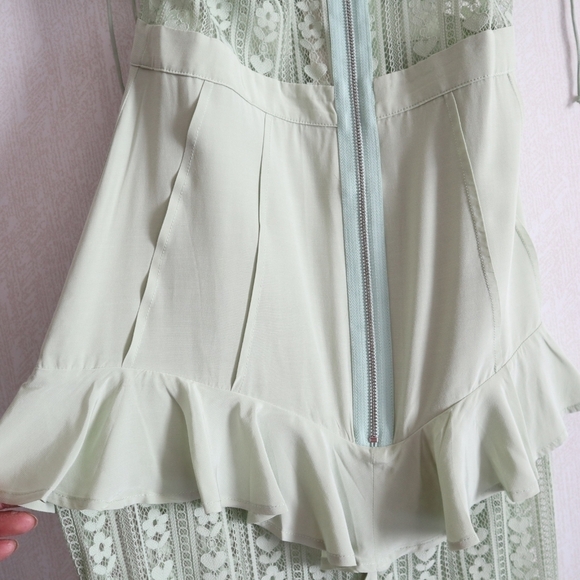 NWT FOR LOVE & LEMONS MINT GREEN LOVEBIRD LACE MIDI DRESS FAIRYCORE - Picture 4 of 15